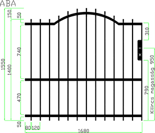 ABA NAGYKAPU. BAL SZÁRNY SIMA. NATÚR. ÍVES